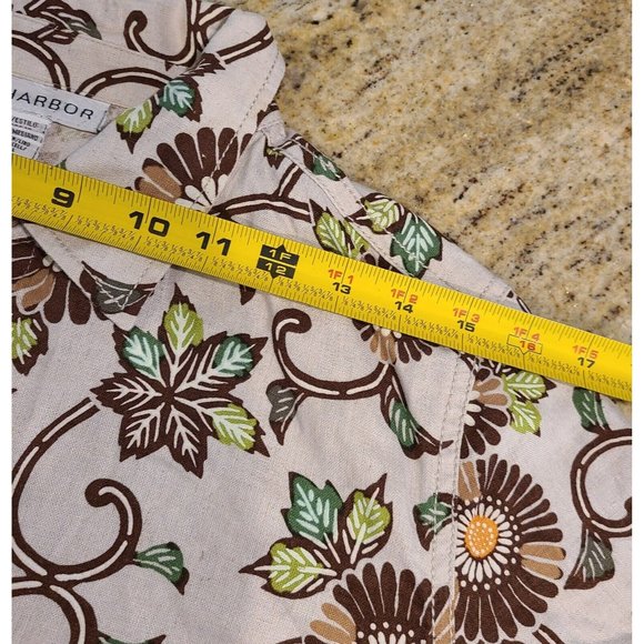 Sag Harbor Tops Sag Harbor Linen Blend Womens Size M Button Up